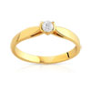 Bague solitaire or 750 jaune diamant synthétique 0.10 carat - vue V1