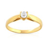 Bague solitaire or 750 jaune diamant synthétique 0.15 carat - vue V1