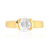 Bague solitaire or 750 jaune diamant synthétique 1 carat - vue V3