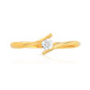 Solitaire or jaune 750 diamant synthétique 0.10 carat - vue V3