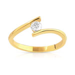 Solitaire or jaune 750 diamant synthétique 0.15 carat - vue 1