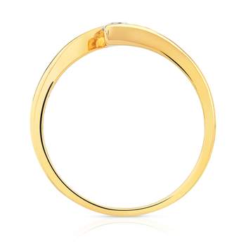 Solitaire yellow gold 750 synthetic diamond 0.15 carat