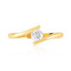Solitaire or jaune 750 diamant synthétique 0.30 carat - vue V3