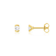 Boucles d'oreilles or jaune 750 diamant synthetique 0.30 carat