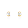 Boucles d'oreilles or jaune 750 diamant synthetique 0.40 carat - vue V1