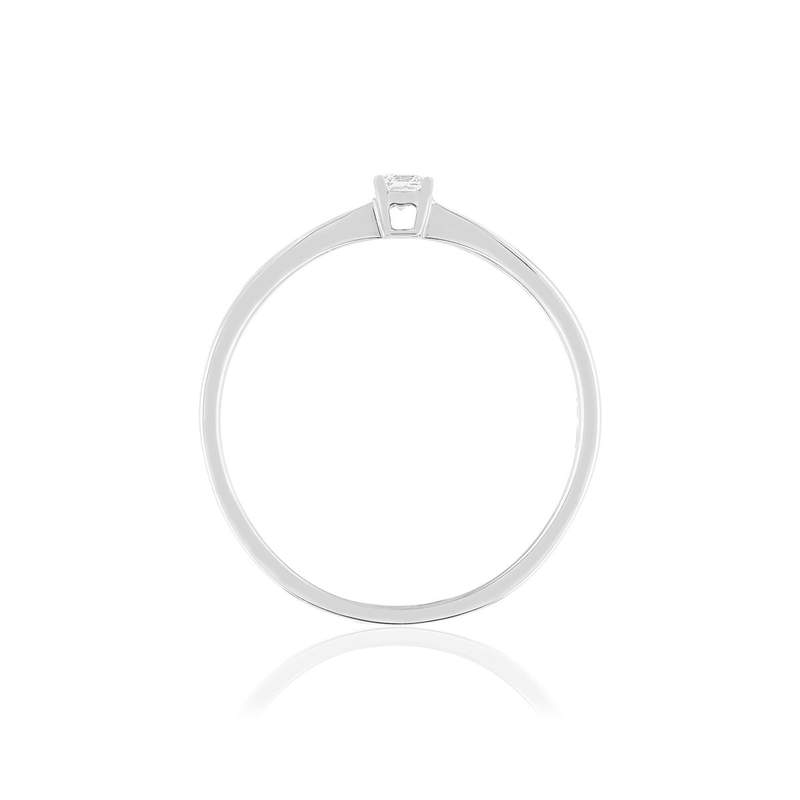 Solitaire or blanc 750 diamant synthétique 0.08 carat - vue 2