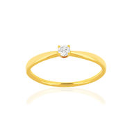 Solitaire or jaune 750 diamant synthétique 0.08 carat