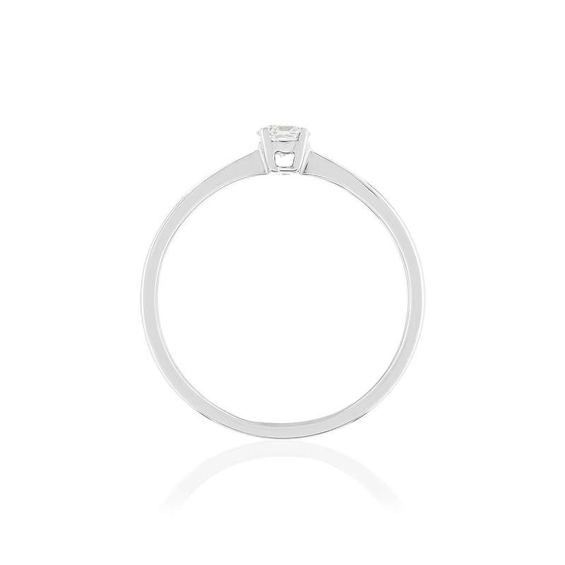 Solitaire or blanc 750 diamant synthétique 0.18 carat - vue 2