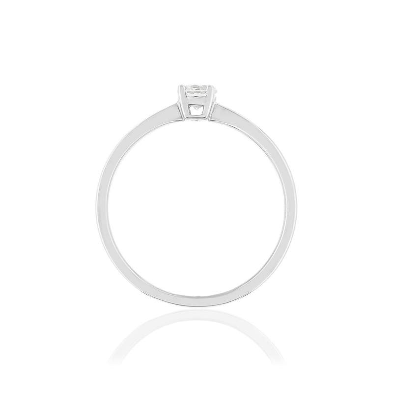Solitaire or blanc 750 diamant synthétique 0.23 carat - vue 2