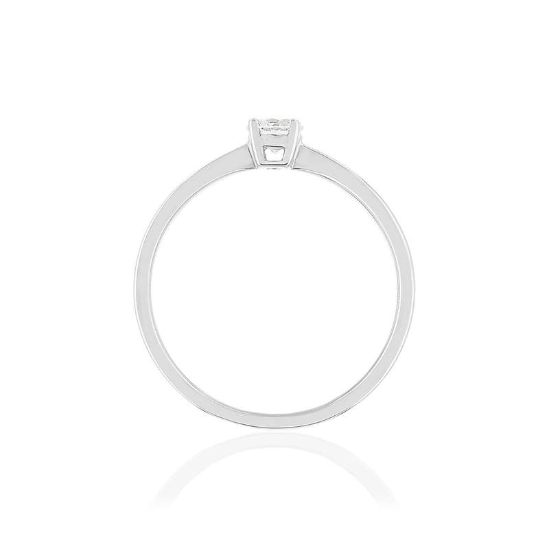 Solitaire or blanc 750 diamant synthétique 0.29 carat - vue 2