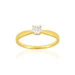 Solitaire or jaune 750 diamant synthétique 0.29 carat - vue 1