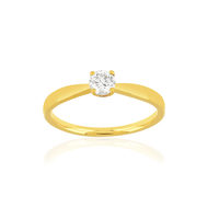 Solitaire or jaune 750 diamant synthétique 0.29 carat