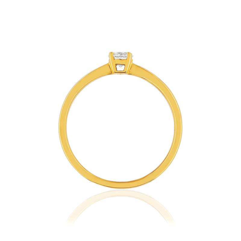 Solitaire or jaune 750 diamant synthétique 0.29 carat - vue 2