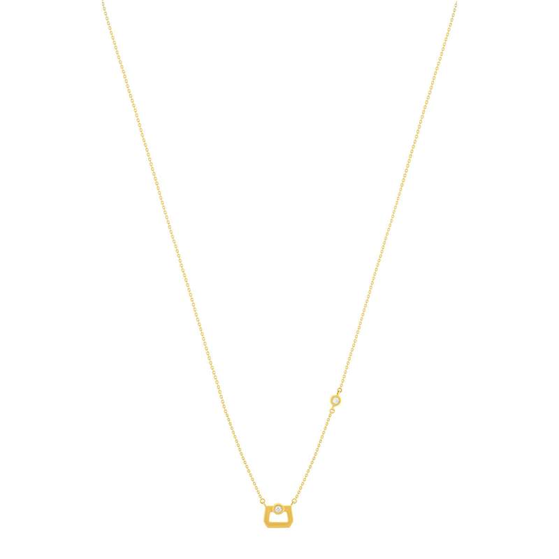 Collier or 375 jaune diamants synthétiques - vue 2