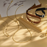 Collier or 375 jaune diamants synthétiques - vue D2