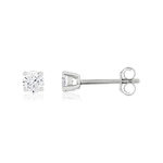 Boucles d'oreilles or 750 blanc diamants synthétiques 0,20 carat - vue 1