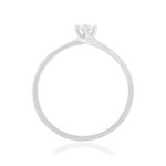 Solitaire or 750 blanc diamant synthétique 0,1 carat - vue 2