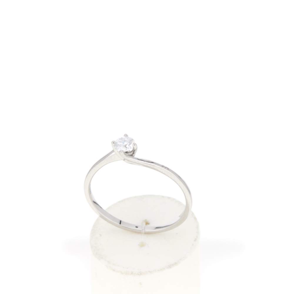 Solitaire or 750 blanc diamant synthétique 0,2 carat - vue 2