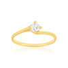 Solitaire or 750 jaune diamant synthétique 0,25 carat - vue V1