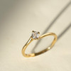 Solitaire or 750 jaune diamant synthétique 0,25 carat - vue VD1