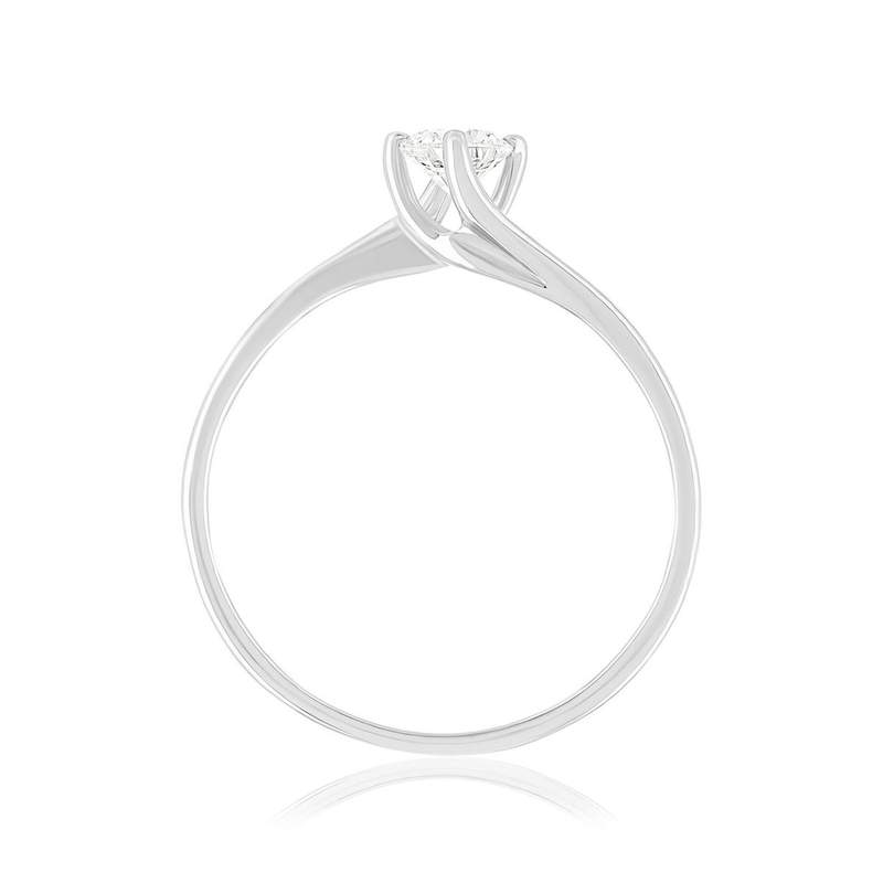 Solitaire or 750 blanc diamant synthétique 0,3 carat - vue 2