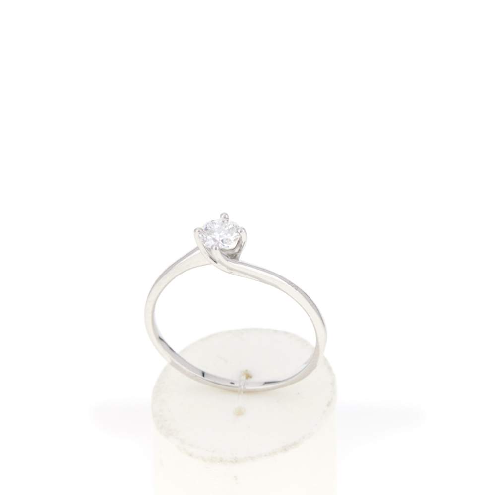 Solitaire or 750 blanc diamant synthétique 0,3 carat - vue 2