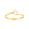 Solitaire or 750 jaune diamant synthétique 0,3 carat - vue V1