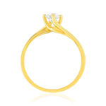 Solitaire or 750 jaune diamant synthétique 0,4 carat - vue 2