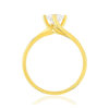 Solitaire or 750 jaune diamant synthétique 0,7 carat - vue V2