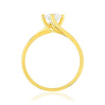 Solitaire or 750 jaune diamant synthétique 0,7 carat - vue 2