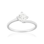 Solitaire or 750 blanc diamant synthétique 0,8 carat - vue 1