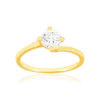Solitaire or 750 jaune diamant synthétique 0,8 carat - vue V1