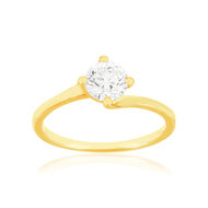 Solitaire or 750 jaune diamant synthétique 0,8 carat