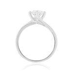 Solitaire or 750 blanc diamant synthétique 1 carat - vue 2