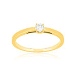 Solitaire or 750 jaune diamant synthétique 0,1 carat - vue 1