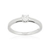 Solitaire or 750 blanc diamant synthétique 0,2 carat - vue V1