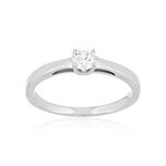 Solitaire or 750 blanc diamant synthétique 0,2 carat - vue 1