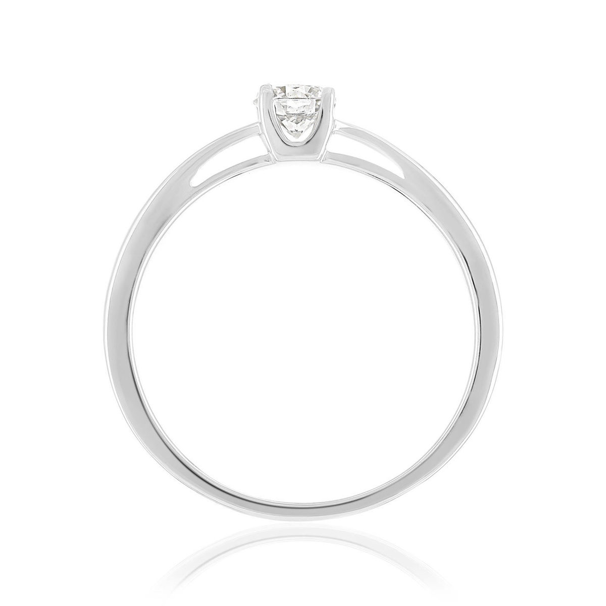 Solitaire or 750 blanc diamant synthétique 0,2 carat - vue 2