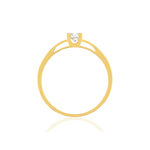 Solitaire or 750 jaune diamant synthétique 0,3 carat - vue 2
