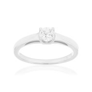 Solitaire or 750 blanc diamant synthétique 0,4 carat
