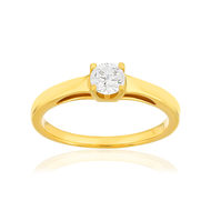 Solitaire or 750 jaune diamant synthétique 0,4 carat