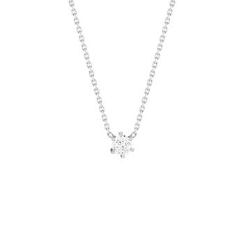 Collier or blanc diamant synthétique 42 cm 0.25 carat