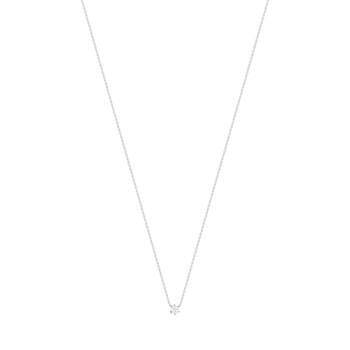 Collier or blanc diamant synthétique 42 cm 0.25 carat