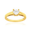 Solitaire or 750 jaune diamant synthétique 0,7 carat - vue V1
