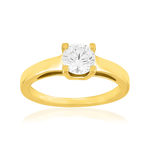 Solitaire or 750 jaune diamant synthétique 0,8 carat - vue 1
