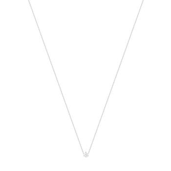 Collier or blanc diamant synthétique 42 cm 0.5 carat