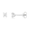 Boucles d'oreilles or 750 blanc diamant synthétique 0.4 carat - vue V1