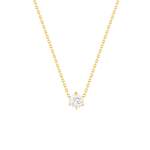 Yellow Gold Necklace with Synthetic Diamonds, 42 cm, 0.5 carat - View 1