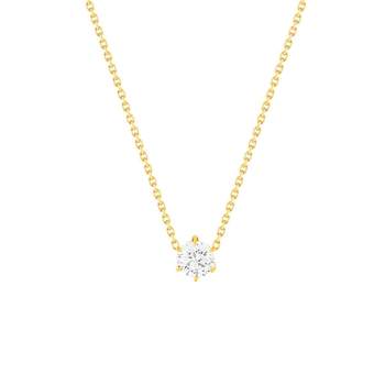 Collier or jaune diamant synthétique 42 cm 0.5 carat