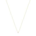 Yellow Gold Necklace with Synthetic Diamonds, 42 cm, 0.5 carat - View 2